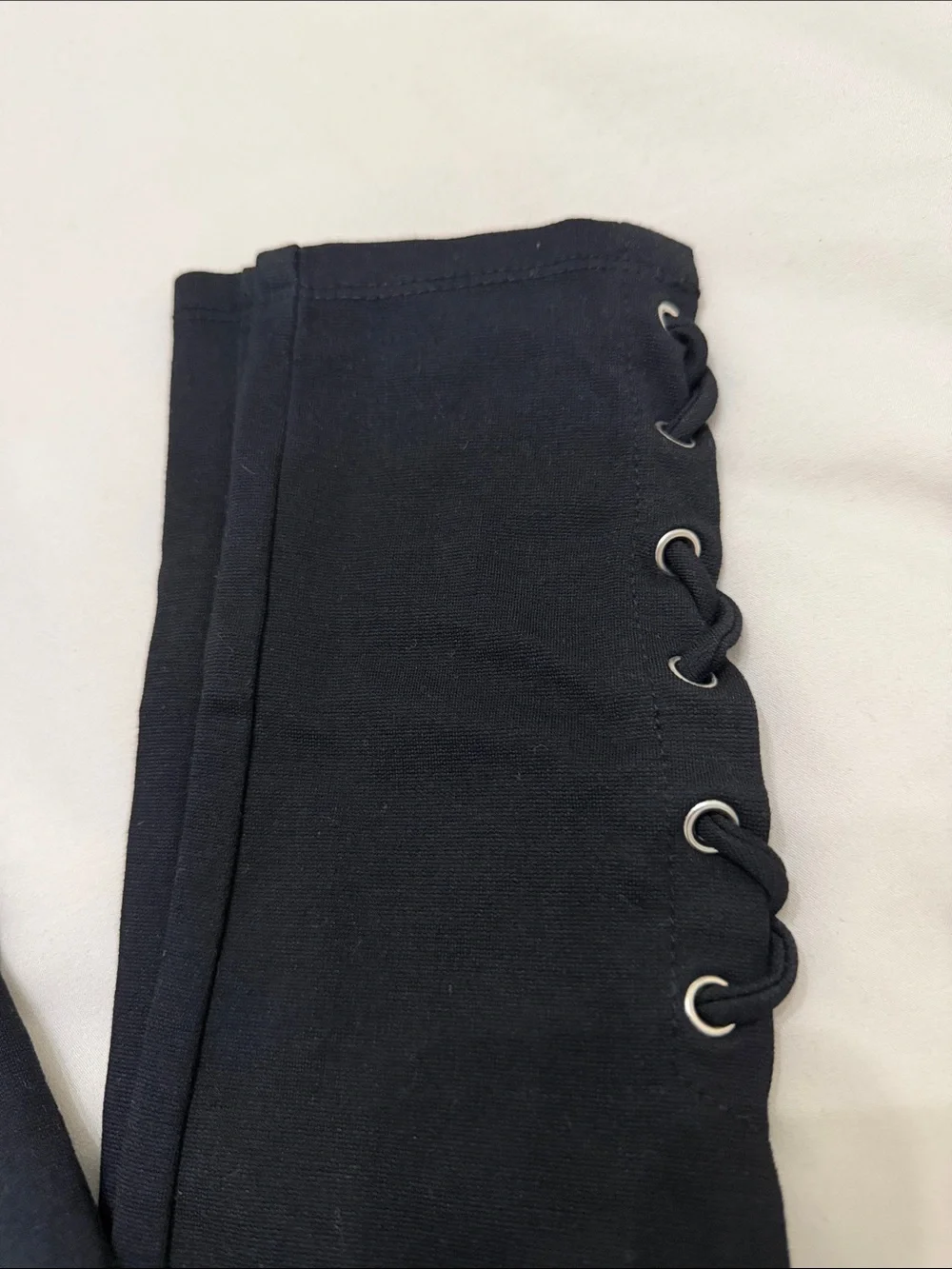 Forever 21 Women's Black Leggings with Side Lace-Up Detail Size XS